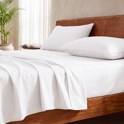 Organica | 100% organic Cotton Sheet Set | Soft & Breathable Fabric | 3 Piece (1 Bedsheet + 2 Pillow Covers) | Percale Weave | GOTS Certified - Double Bed Sheet Set