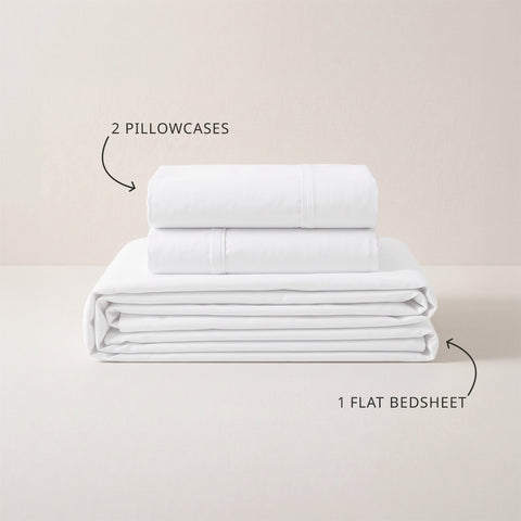 Organica | 100% organic Cotton Sheet Set | Soft & Breathable Fabric | 3 Piece (1 Bedsheet + 2 Pillow Covers) | Percale Weave | GOTS Certified - Double Bed Sheet Set