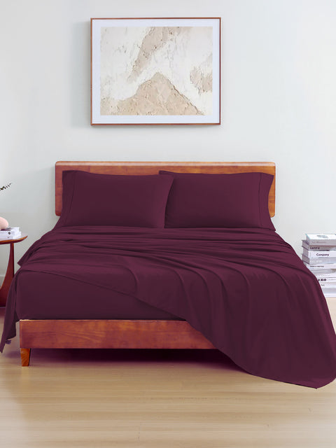 Organica | 100% organic Cotton Sheet Set | Soft & Breathable Fabric | 3 Piece (1 Bedsheet + 2 Pillow Covers) | Percale Weave | GOTS Certified - Super King Bed Sheet Set
