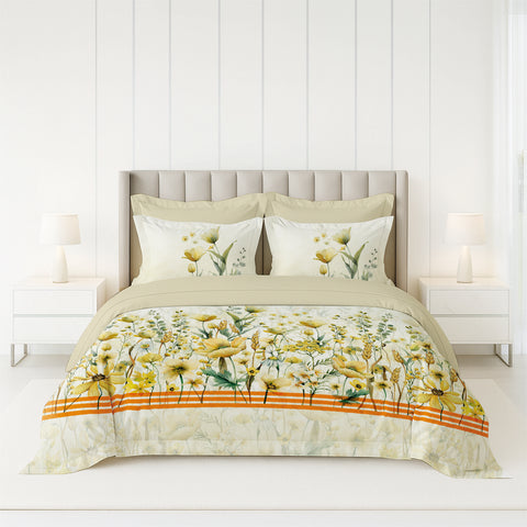 Pixel | 100% Cotton 250 TC Digitally Printed Sheet Set | 3 Piece (1 Bedsheet + 2 Pillow Cover) |Oeko-TEX Certified - King Size Bed Sheet Set