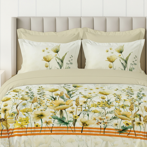 Pixel | 100% Cotton 250 TC Digitally Printed Sheet Set | 3 Piece (1 Bedsheet + 2 Pillow Cover) |Oeko-TEX Certified - King Size Bed Sheet Set