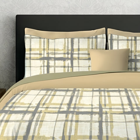 Symphony | 100% Cotton Sheet Set | Soft & Breathable Fabric | 3 Piece (1 Bedsheet + 2 Pillow Covers) | Double Bed Sheet Set