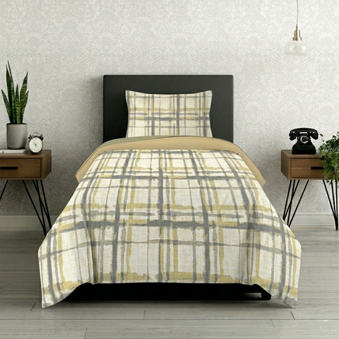 Symphony | 100% Cotton Sheet Set | Soft & Breathable Fabric | 2 Piece (1 Bedsheet + 1 Pillow Cover) | Single Bed Sheet Set