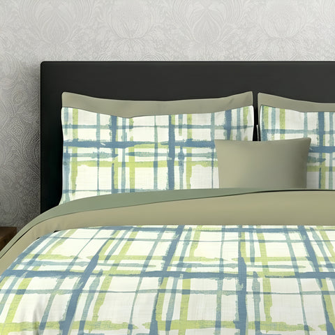 Symphony | 100% Cotton Sheet Set | Soft & Breathable Fabric | 3 Piece (1 Bedsheet + 2 Pillow Covers) | Double Bed Sheet Set