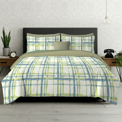 Symphony | 100% Cotton Sheet Set | Soft & Breathable Fabric | 3 Piece (1 Bedsheet + 2 Pillow Covers) | Double Bed Sheet Set
