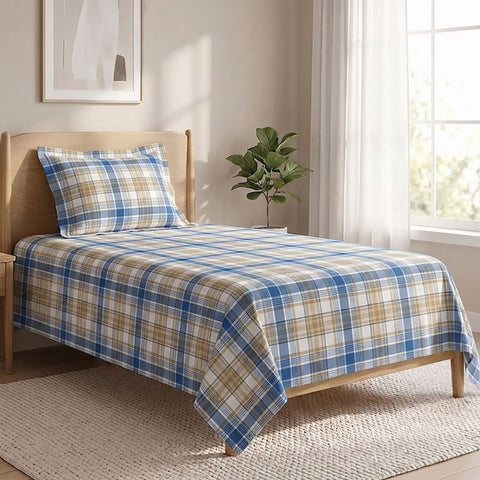 Symphony Vol 2 | 100% Cotton Sheet Set | Soft & Breathable Fabric | 2 Piece (1 Bedsheet + 1 Pillow Covers) | Single Bed Sheet Set
