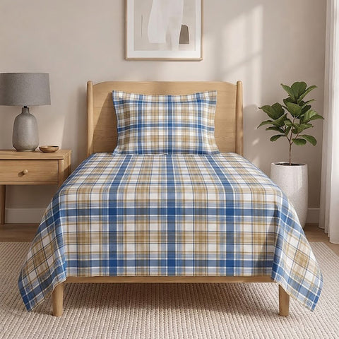 Symphony Vol 2 | 100% Cotton Sheet Set | Soft & Breathable Fabric | 2 Piece (1 Bedsheet + 1 Pillow Covers) | Single Bed Sheet Set
