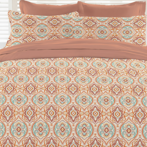Colorado | 100% Cotton 120TC | Eco-friendly & Wrinkle-free | 3 piece (1 Bedsheet + 2 Pillow Covers) | Super King Bed Sheet Set