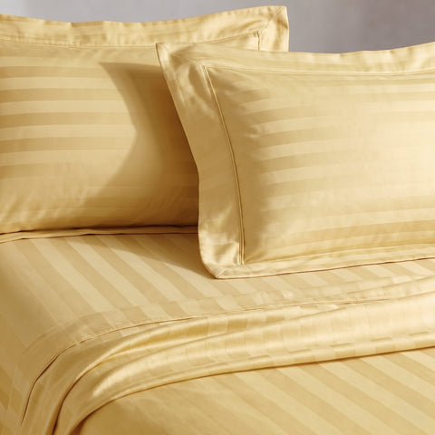 Galaxy | 100% Cotton 250 TC Damask Stripe | Eco-friendly & Wrinkle-free | 3 Piece (1 Bedsheet + 2 Pillow Covers) | Sateen Weave | Double Bed Sheet Set