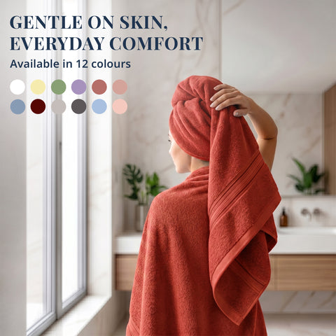 Lane Linen 100% Cotton Bath Towel | 575 Gsm | Ultra Soft Zero Twist Yarn