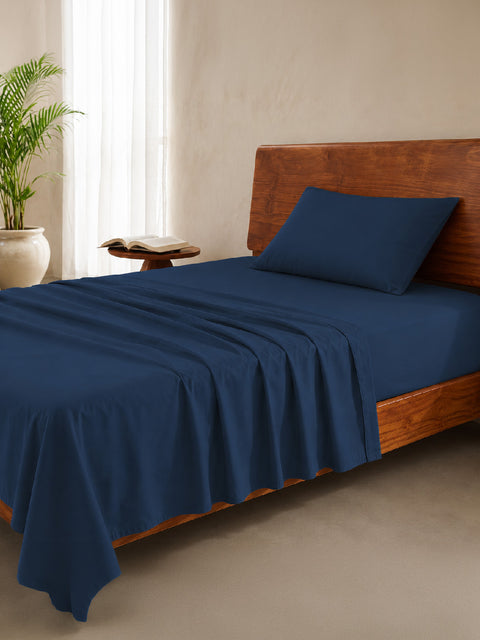 Organica | 100% organic Cotton Sheet Set | Soft & Breathable Fabric | 2 Piece (1 Bedsheet + 1 Pillow Cover) | Percale Weave | GOTS Certified - Single Bed Sheet Set