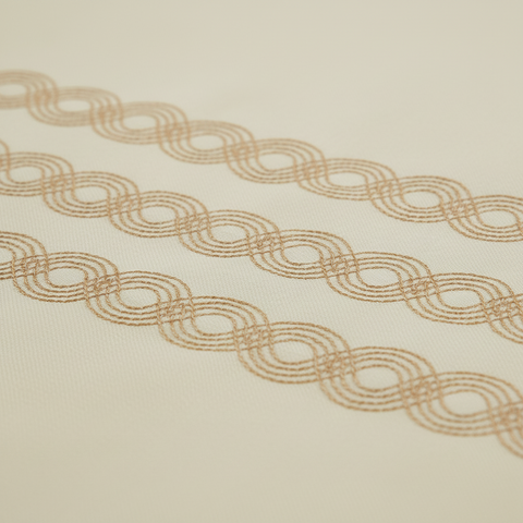 Thread Art | 100% Cotton 300TC Embroidered Bedsheet | 5 Piece (1 Bedsheet + 4 Pillow Cover) | Infinity Wave | Super King