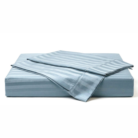 Galaxy | 100% Cotton 250 TC Damask Stripe | Eco-friendly & Wrinkle-free | 3 Piece (1 Bedsheet + 2 Pillow Covers) | Sateen Weave | Double Bed Sheet Set