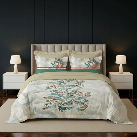 Pixel | 100% Cotton 250 TC Digitally Printed Sheet Set | 3 Piece (1 Bedsheet + 2 Pillow Cover) |Oeko-TEX Certified - King Size Bed Sheet Set