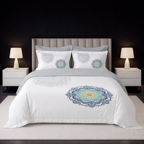 Pixel | 100% Cotton 250 TC Digitally Printed Sheet Set | 3 Piece (1 Bedsheet + 2 Pillow Cover) |Oeko-TEX Certified - King Size Bed Sheet Set