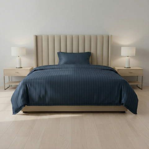 Galaxy | 100% Cotton 250 TC Damask Stripe | Eco-friendly & Wrinkle-free | 2 Piece (1 Bedsheet + 1 Pillow Covers) | Sateen Weave | Single Bed Sheet Set
