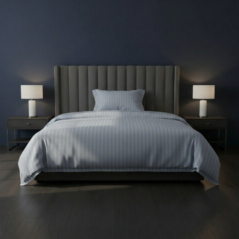 Galaxy | 100% Cotton 250 TC Damask Stripe | Eco-friendly & Wrinkle-free | 2 Piece (1 Bedsheet + 1 Pillow Covers) | Sateen Weave | Single Bed Sheet Set