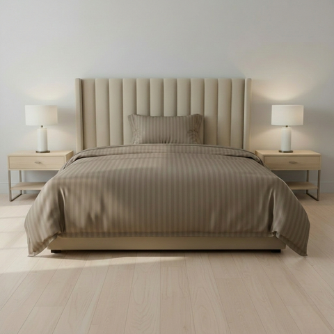 Galaxy | 100% Cotton 250 TC Damask Stripe | Eco-friendly & Wrinkle-free | 2 Piece (1 Bedsheet + 1 Pillow Covers) | Sateen Weave | Single Bed Sheet Set