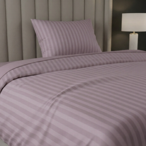 Galaxy | 100% Cotton 250 TC Damask Stripe | Eco-friendly & Wrinkle-free | 2 Piece (1 Bedsheet + 1 Pillow Covers) | Sateen Weave | Single Bed Sheet Set