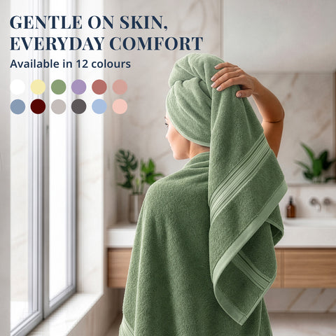 Lane Linen 100% Cotton Bath Towel | 575 Gsm | Ultra Soft Zero Twist Yarn