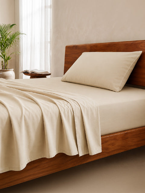 Organica | 100% organic Cotton Sheet Set | Soft & Breathable Fabric | 2 Piece (1 Bedsheet + 1 Pillow Cover) | Percale Weave | GOTS Certified - Single Bed Sheet Set