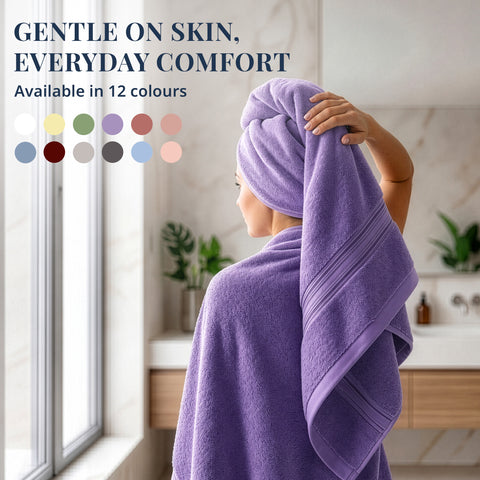 Lane Linen 100% Cotton Bath Towel | 575 Gsm | Ultra Soft Zero Twist Yarn