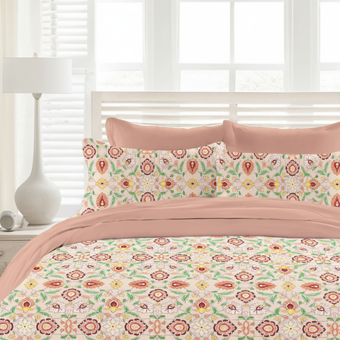 Colorado | 100% Cotton 120TC | Eco-friendly & Wrinkle-free | 3 piece (1 Bedsheet + 2 Pillow Covers) | Super King Bed Sheet Set