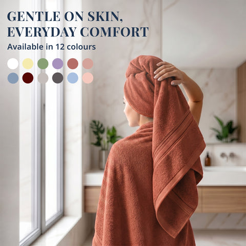 Lane Linen 100% Cotton Bath Towel | 575 Gsm | Ultra Soft Zero Twist Yarn