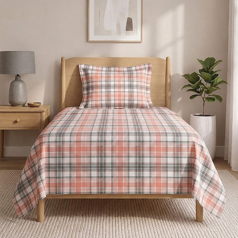 Symphony Vol 2 | 100% Cotton Sheet Set | Soft & Breathable Fabric | 2 Piece (1 Bedsheet + 1 Pillow Covers) | Single Bed Sheet Set
