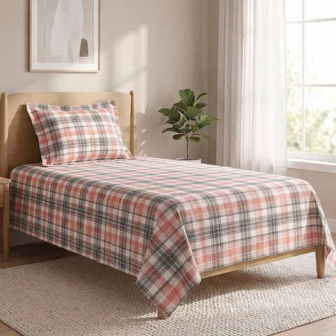 Symphony Vol 2 | 100% Cotton Sheet Set | Soft & Breathable Fabric | 2 Piece (1 Bedsheet + 1 Pillow Covers) | Single Bed Sheet Set