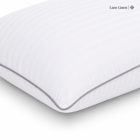 LANE LINEN Hollow Fiber Sleeping Pillows Set of 2 (16”x24”) - Soft and Fluffy | Bed Pillow for Back, Stomach or Side Sleepers - Hotel Quality | Comfortable & Durable - White