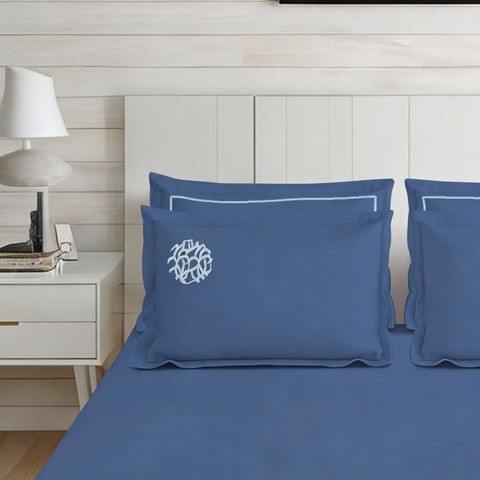 Riwayaat | 100% Cotton 300TC Embroidered Bedsheet | 3 Piece (1 Bedsheet + 2 Pillow Cover) | Artisan Lace | Super King
