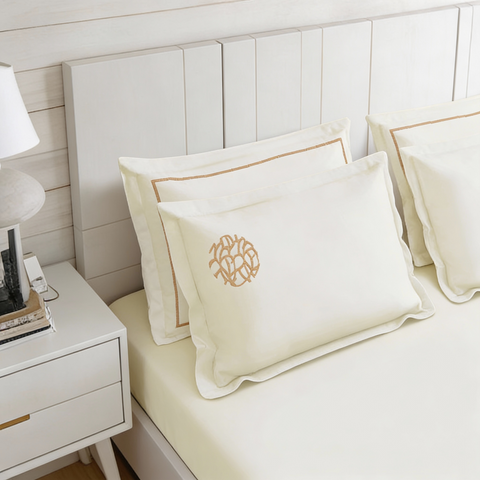 Riwayaat | 100% Cotton 300TC Embroidered Bedsheet | 3 Piece (1 Bedsheet + 2 Pillow Cover) | Artisan Lace | Super King