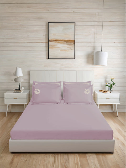 Riwayaat | 100% Cotton 300TC Embroidered Bedsheet | 3 Piece (1 Bedsheet + 2 Pillow Cover) | Artisan Lace | Super King
