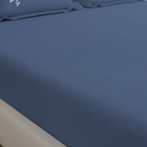 Riwayaat | 100% Cotton 300TC Embroidered Bedsheet | 3 Piece (1 Bedsheet + 2 Pillow Cover) | Twisted Elegance | Super King