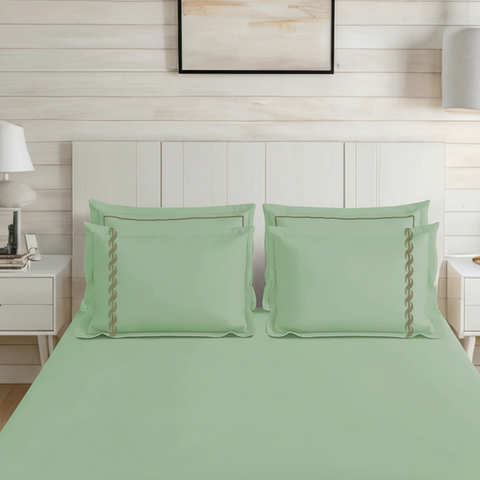 Riwayaat | 100% Cotton 300TC Embroidered Bedsheet | 3 Piece (1 Bedsheet + 2 Pillow Cover) | Twisted Elegance | Super King
