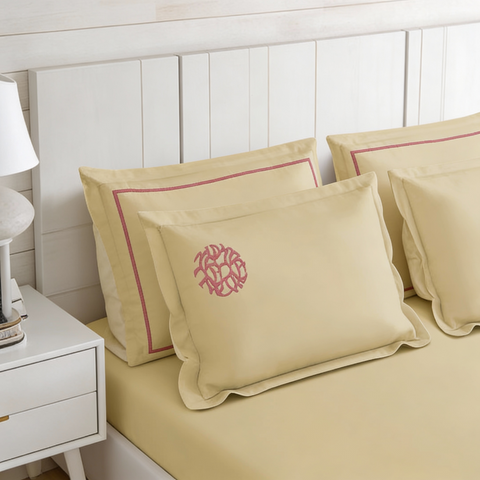 Riwayaat | 100% Cotton 300TC Embroidered Bedsheet | 3 Piece (1 Bedsheet + 2 Pillow Cover) | Artisan Lace | Super King
