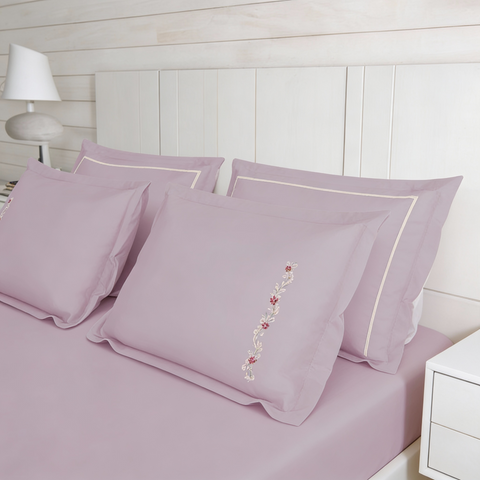 Riwayaat | 100% Cotton 300TC Embroidered Bedsheet | 3 Piece (1 Bedsheet + 2 Pillow Cover) | Regal Bloom | Super King