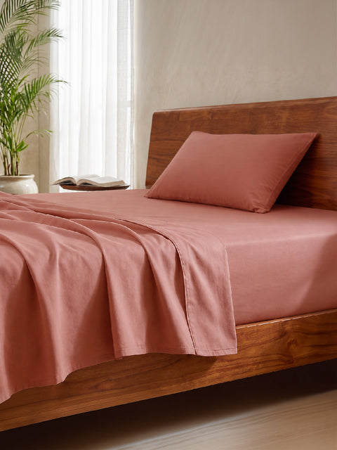 Organica | 100% organic Cotton Sheet Set | Soft & Breathable Fabric | 2 Piece (1 Bedsheet + 1 Pillow Cover) | Percale Weave | GOTS Certified - Single Bed Sheet Set