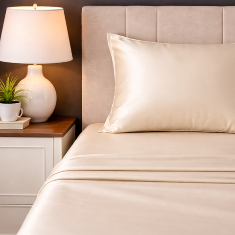 Satin Fantasy | 100% Cotton 250 TC | Eco-friendly & Wrinkle-free | 3 Piece (2 Bedsheet + 1 Pillow Covers) | Sateen Weave | Super King Bed Sheet Set