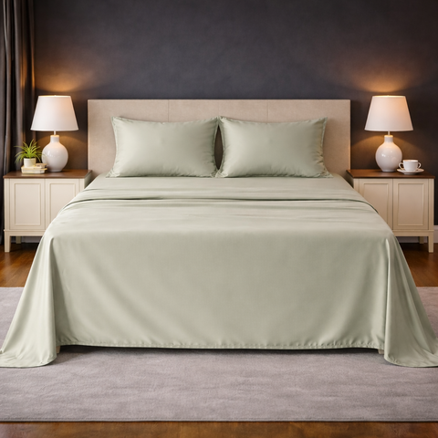 Satin Fantasy | 100% Cotton 250 TC | Eco-friendly & Wrinkle-free | 3 Piece (2 Bedsheet + 1 Pillow Covers) | Sateen Weave | Super King Bed Sheet Set