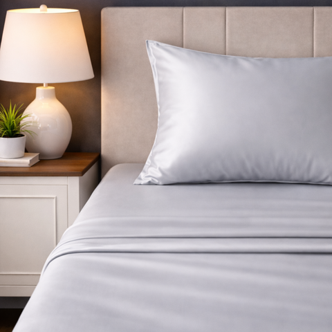 Satin Fantasy | 100% Cotton 250 TC | Eco-friendly & Wrinkle-free | 3 Piece (2 Bedsheet + 1 Pillow Covers) | Sateen Weave | Super King Bed Sheet Set