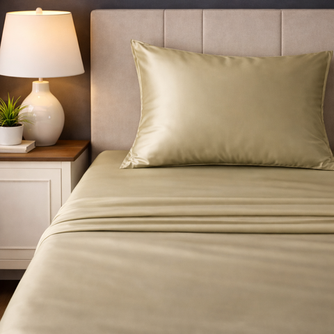 Satin Fantasy | 100% Cotton 250 TC | Eco-friendly & Wrinkle-free | 3 Piece (2 Bedsheet + 1 Pillow Covers) | Sateen Weave | Super King Bed Sheet Set