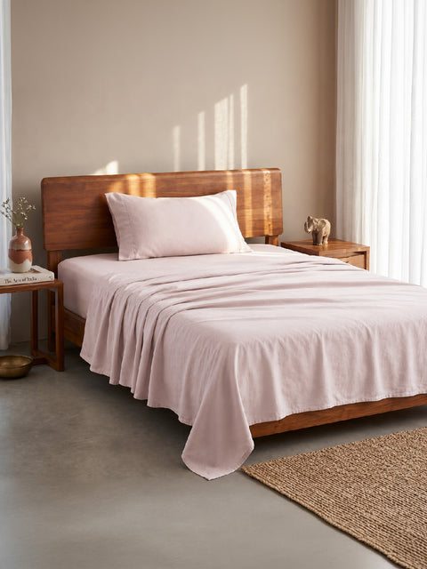 Organica | 100% organic Cotton Sheet Set | Soft & Breathable Fabric | 2 Piece (1 Bedsheet + 1 Pillow Cover) | Percale Weave | GOTS Certified - Single Bed Sheet Set