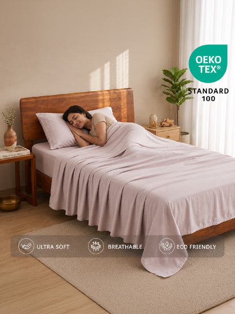 Organica | 100% organic Cotton Sheet Set | Soft & Breathable Fabric | 2 Piece (1 Bedsheet + 1 Pillow Cover) | Percale Weave | GOTS Certified - Single Bed Sheet Set