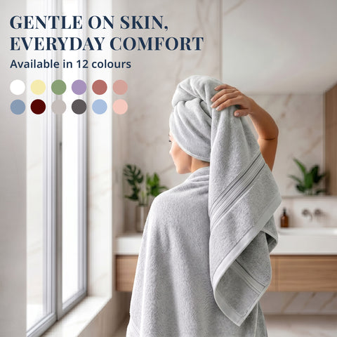 Lane Linen 100% Cotton Bath Towel | 575 Gsm | Ultra Soft Zero Twist Yarn