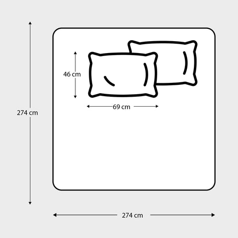 LANE LINEN 210TC 100% Cotton Bedsheet Set for Super King Size Bed, 3-Piece Bedding, Included 2 Pillow Covers, Soft & Breatahble Flat Sheets, Blue Digital Printed Bed Sheet - 2.74m x 2.74m