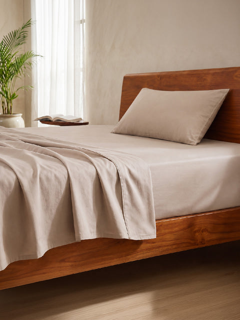 Organica | 100% organic Cotton Sheet Set | Soft & Breathable Fabric | 2 Piece (1 Bedsheet + 1 Pillow Cover) | Percale Weave | GOTS Certified - Single Bed Sheet Set