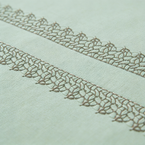 Thread Art | 100% Cotton 300TC Embroidered Bedsheet | 3 Piece (1 Bedsheet + 2 Pillow Cover) | Artisan Lace | Super King