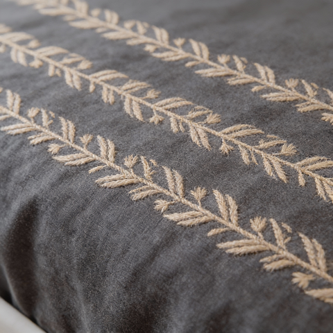 Thread Art | 100% Cotton 300TC Embroidered Bedsheet | 3 Piece (1 Bedsheet + 2 Pillow Cover) | Bell-Botta | Super King